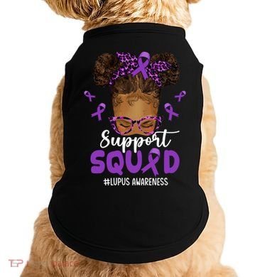 Supportsquad Afro Messy Bun Leopard Lupus Awareness Meaningful Gift Doggie Tank