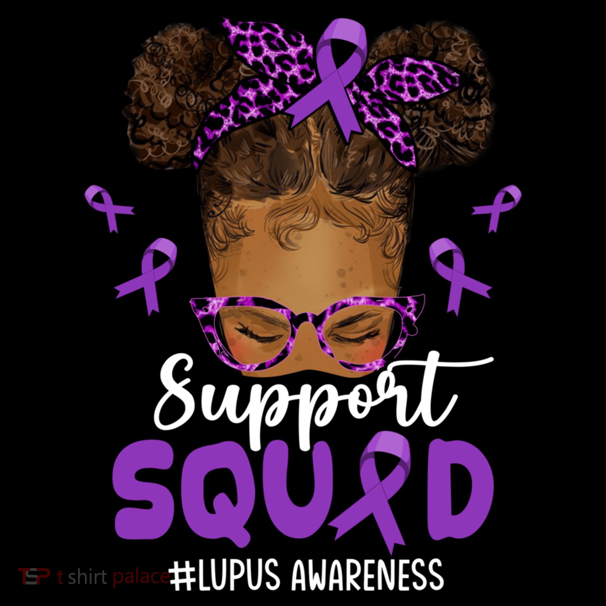 Supportsquad Afro Messy Bun Leopard Lupus Awareness Meaningful Gift Doggie Tank