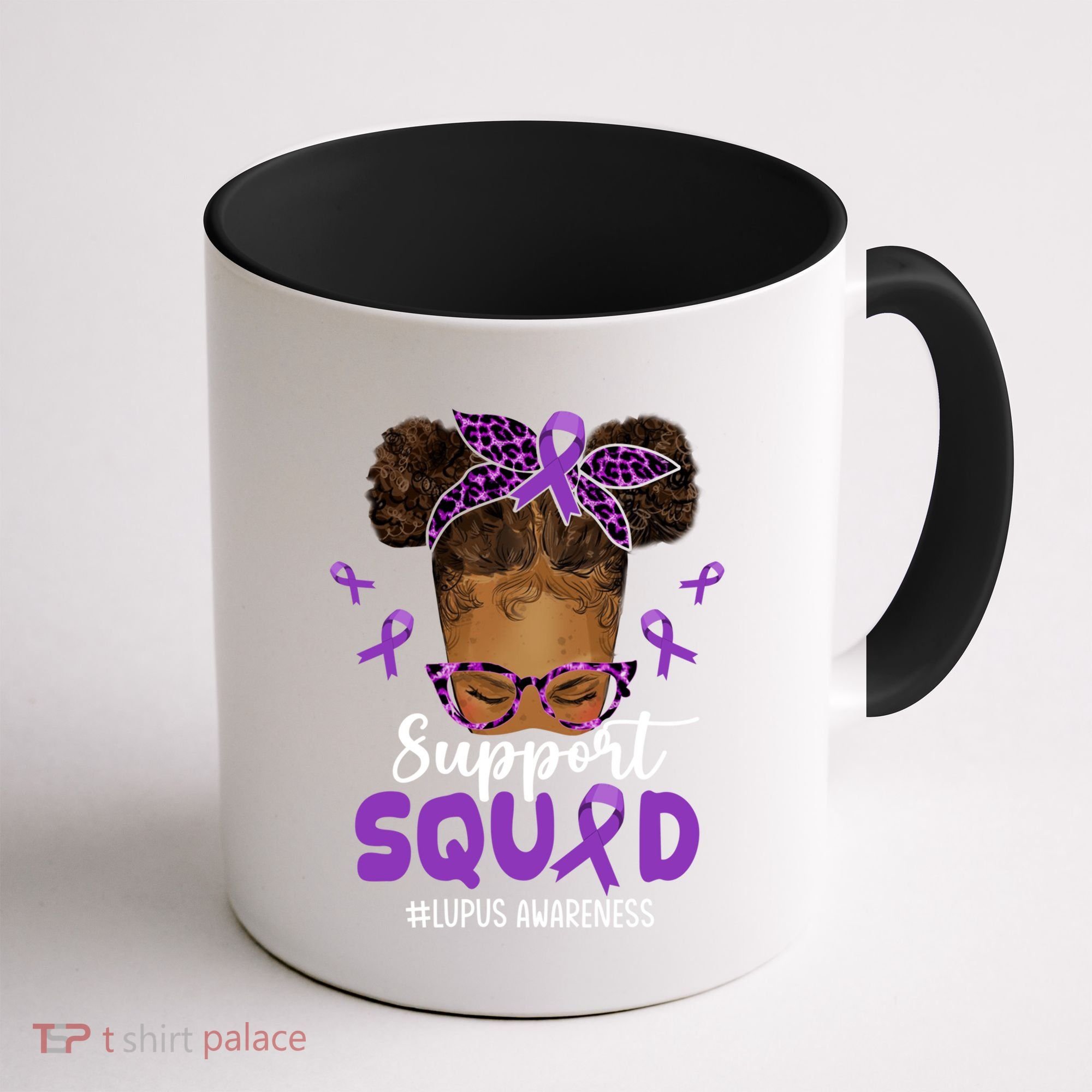 Supportsquad Afro Messy Bun Leopard Lupus Awareness Meaningful Gift Coffee Mug