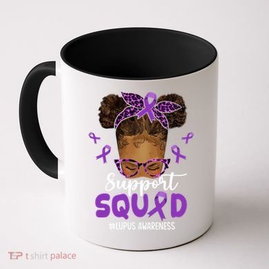 Supportsquad Afro Messy Bun Leopard Lupus Awareness Meaningful Gift Coffee Mug
