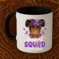 Supportsquad Afro Messy Bun Leopard Lupus Awareness Meaningful Gift Coffee Mug thumb 2