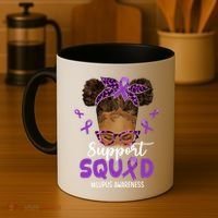 Supportsquad Afro Messy Bun Leopard Lupus Awareness Meaningful Gift Coffee Mug thumb 4