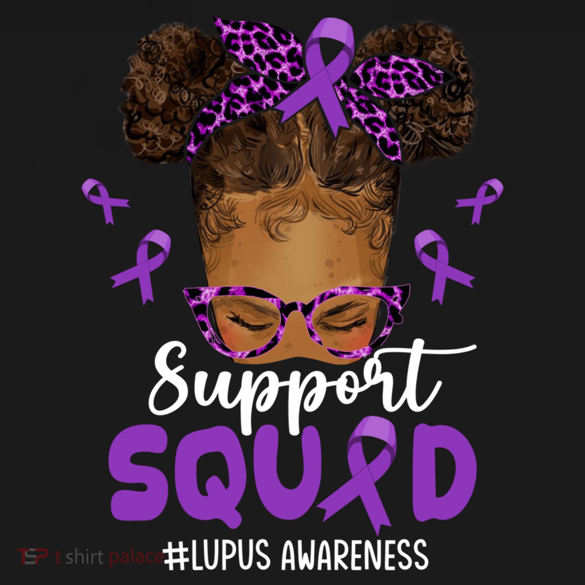 Supportsquad Afro Messy Bun Leopard Lupus Awareness Meaningful Gift Pajama Set