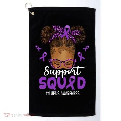 Supportsquad Afro Messy Bun Leopard Lupus Awareness Meaningful Gift Golf Towel