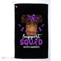 Supportsquad Afro Messy Bun Leopard Lupus Awareness Meaningful Gift Golf Towel thumb 0