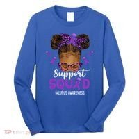 Supportsquad Afro Messy Bun Leopard Lupus Awareness Meaningful Gift Long Sleeve Shirt thumb 0
