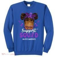Supportsquad Afro Messy Bun Leopard Lupus Awareness Meaningful Gift Sweatshirt thumb 0