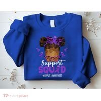 Supportsquad Afro Messy Bun Leopard Lupus Awareness Meaningful Gift Sweatshirt thumb 2