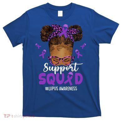 Supportsquad Afro Messy Bun Leopard Lupus Awareness Meaningful Gift T-Shirt
