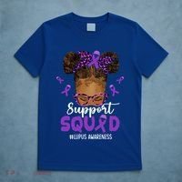 Supportsquad Afro Messy Bun Leopard Lupus Awareness Meaningful Gift T-Shirt thumb 5