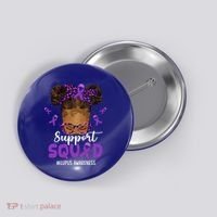 Supportsquad Afro Messy Bun Leopard Lupus Awareness Meaningful Gift Button thumb 0