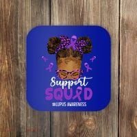 Supportsquad Afro Messy Bun Leopard Lupus Awareness Meaningful Gift Coaster thumb 0