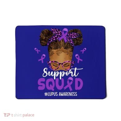 Supportsquad Afro Messy Bun Leopard Lupus Awareness Meaningful Gift Mousepad