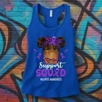 Supportsquad Afro Messy Bun Leopard Lupus Awareness Meaningful Gift Women's Tank Top thumb 3