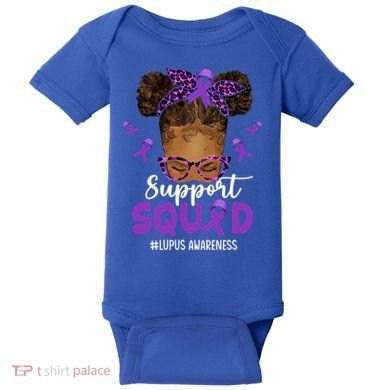 Supportsquad Afro Messy Bun Leopard Lupus Awareness Meaningful Gift Baby Bodysuit