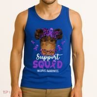 Supportsquad Afro Messy Bun Leopard Lupus Awareness Meaningful Gift Tank Top thumb 3