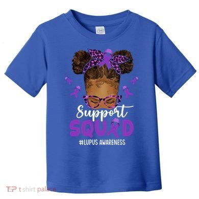 Supportsquad Afro Messy Bun Leopard Lupus Awareness Meaningful Gift Toddler T-Shirt