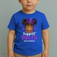 Supportsquad Afro Messy Bun Leopard Lupus Awareness Meaningful Gift Toddler T-Shirt thumb 2