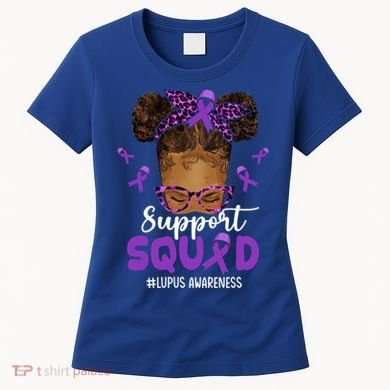 Supportsquad Afro Messy Bun Leopard Lupus Awareness Meaningful Gift Women's T-Shirt