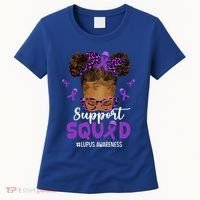 Supportsquad Afro Messy Bun Leopard Lupus Awareness Meaningful Gift Women's T-Shirt thumb 0
