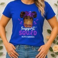 Supportsquad Afro Messy Bun Leopard Lupus Awareness Meaningful Gift Women's T-Shirt thumb 2