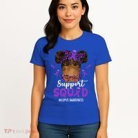 Supportsquad Afro Messy Bun Leopard Lupus Awareness Meaningful Gift Women's T-Shirt thumb 4