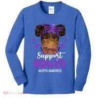 Supportsquad Afro Messy Bun Leopard Lupus Awareness Meaningful Gift Kids Long Sleeve Shirt thumb 0