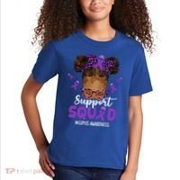 Supportsquad Afro Messy Bun Leopard Lupus Awareness Meaningful Gift Kids T-Shirt thumb 2