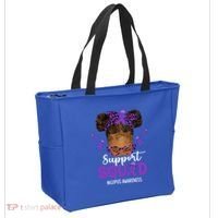 Supportsquad Afro Messy Bun Leopard Lupus Awareness Meaningful Gift Tote Bag thumb 2