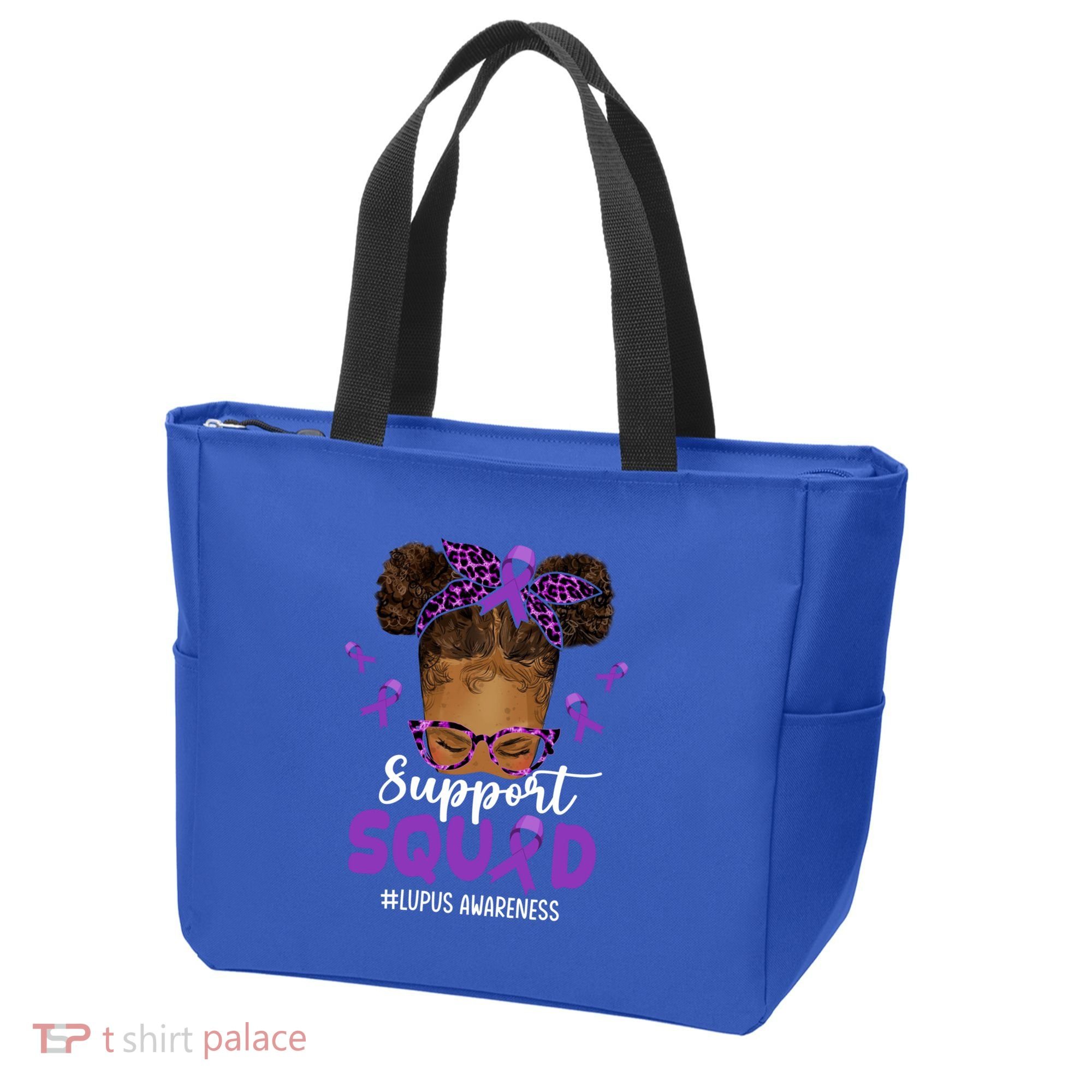 Supportsquad Afro Messy Bun Leopard Lupus Awareness Meaningful Gift Tote Bag