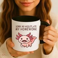 School Axolotl My Axolotl Ate My Homework Cute Axolotl Coffee Mug thumb 3