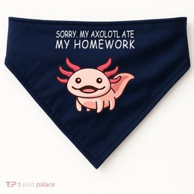 School Axolotl My Axolotl Ate My Homework Cute Axolotl USA-Made Doggie Bandana
