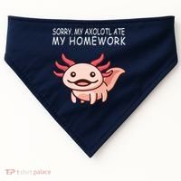 School Axolotl My Axolotl Ate My Homework Cute Axolotl USA-Made Doggie Bandana thumb 0