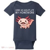 School Axolotl My Axolotl Ate My Homework Cute Axolotl Baby Bodysuit thumb 0