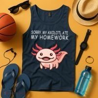 School Axolotl My Axolotl Ate My Homework Cute Axolotl Tank Top thumb 4