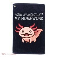 School Axolotl My Axolotl Ate My Homework Cute Axolotl Golf Towel thumb 0
