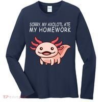 School Axolotl My Axolotl Ate My Homework Cute Axolotl Women's Long Sleeve Shirt thumb 0