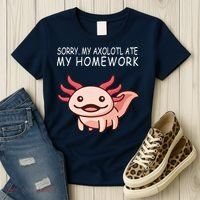 School Axolotl My Axolotl Ate My Homework Cute Axolotl Women's T-Shirt thumb 3