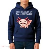 School Axolotl My Axolotl Ate My Homework Cute Axolotl Kids Hoodie thumb 4