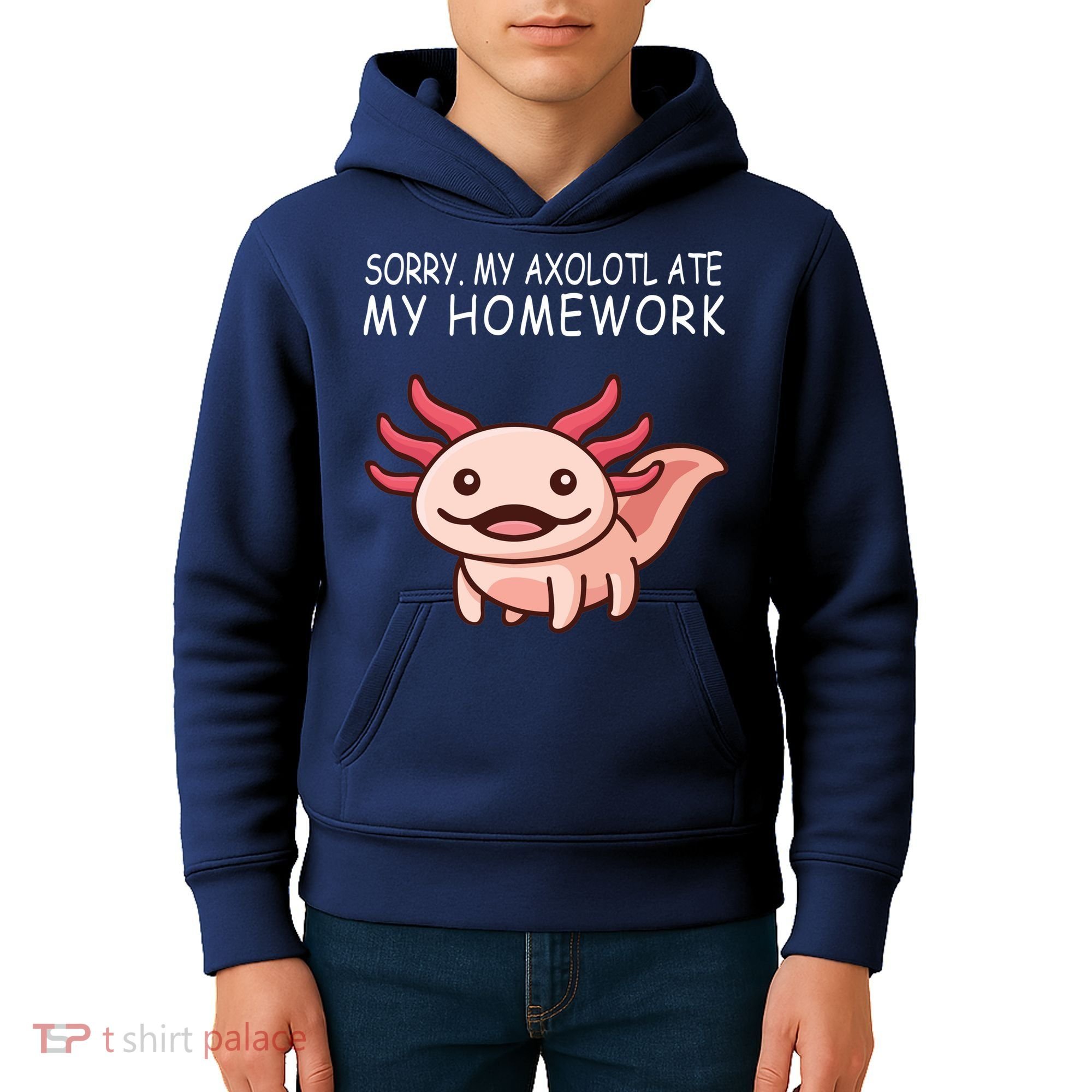 School Axolotl My Axolotl Ate My Homework Cute Axolotl Kids Hoodie