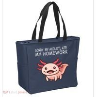School Axolotl My Axolotl Ate My Homework Cute Axolotl Tote Bag thumb 2