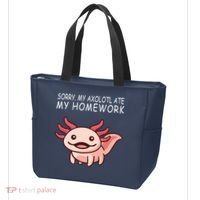 School Axolotl My Axolotl Ate My Homework Cute Axolotl Tote Bag thumb 3