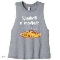 Spaghetti And Meatballs Spaghetti And Meatballs Cool Gift Women's Racerback Cropped Tank thumb 0
