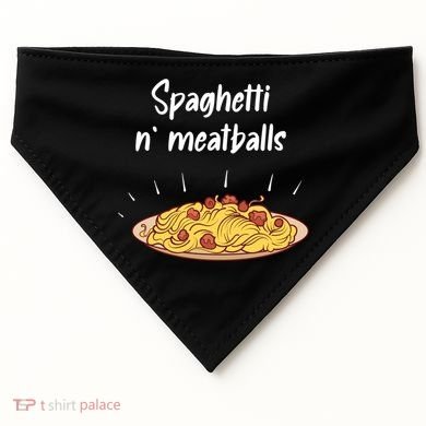 Spaghetti And Meatballs Spaghetti And Meatballs Cool Gift USA-Made Doggie Bandana