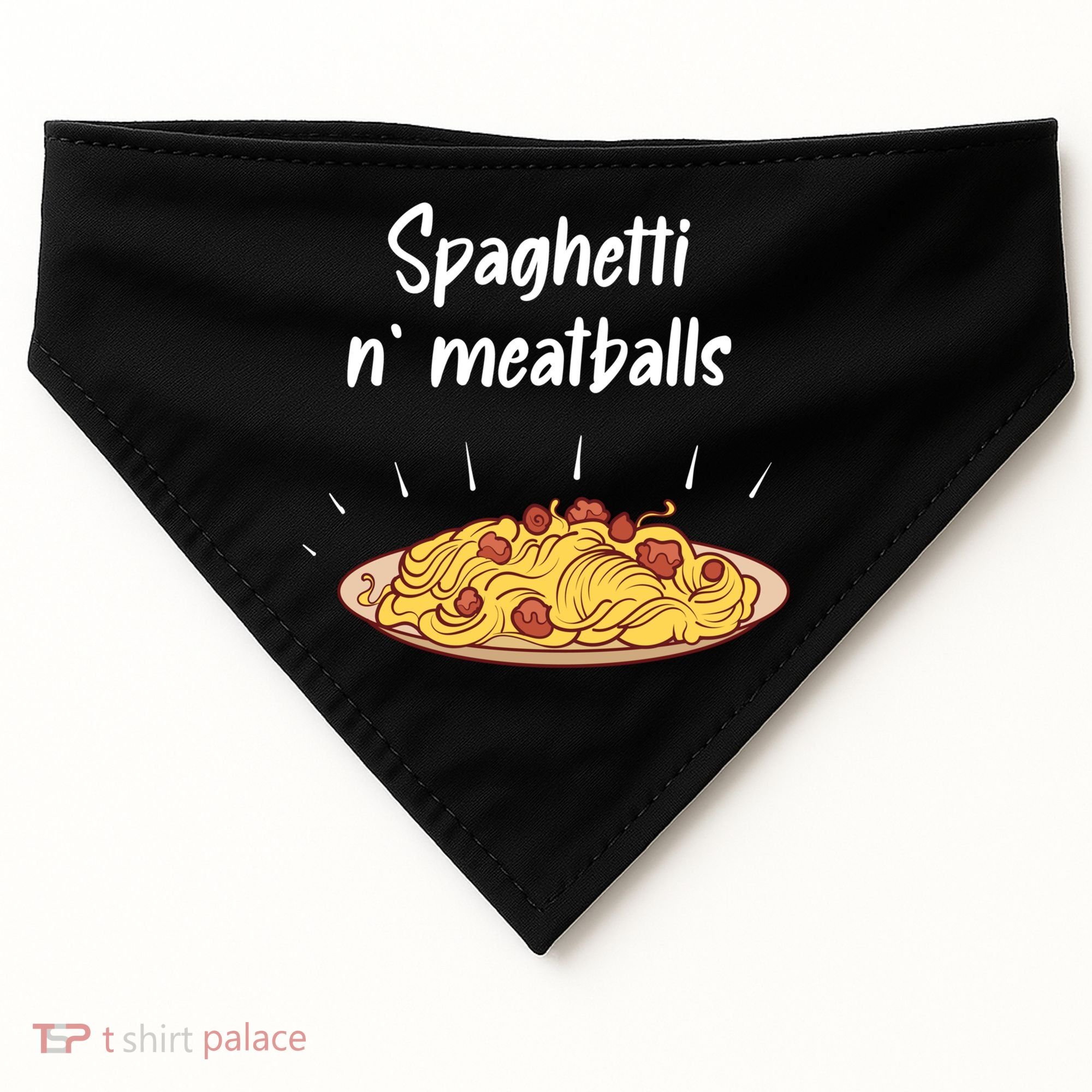 Spaghetti And Meatballs Spaghetti And Meatballs Cool Gift USA-Made Doggie Bandana