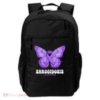 Sarcoidosis Awareness Month Purple Ribbon Butterfly Cool Gift Backpack thumb 0