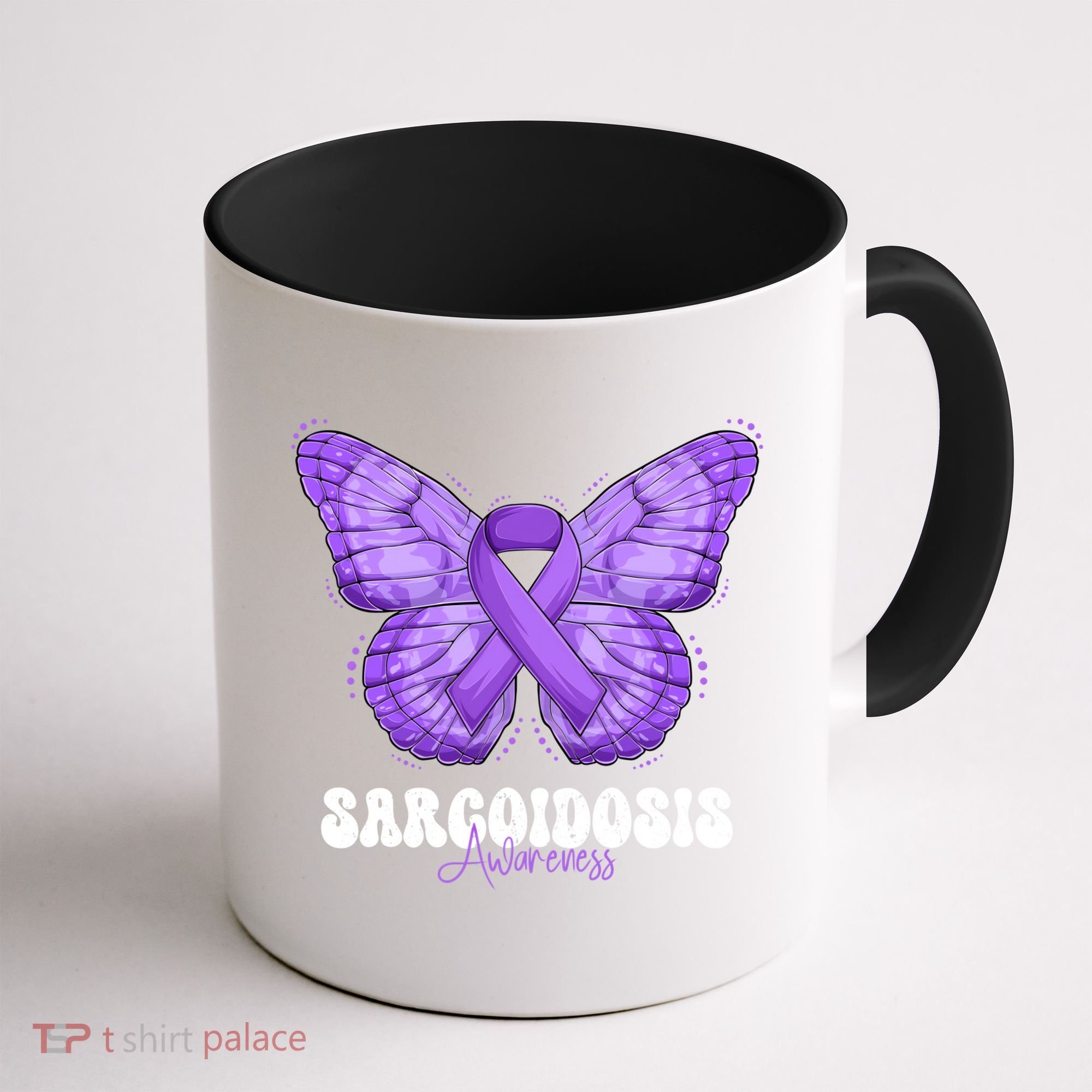 Sarcoidosis Awareness Month Purple Ribbon Butterfly Cool Gift Coffee Mug