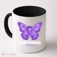 Sarcoidosis Awareness Month Purple Ribbon Butterfly Cool Gift Coffee Mug thumb 0