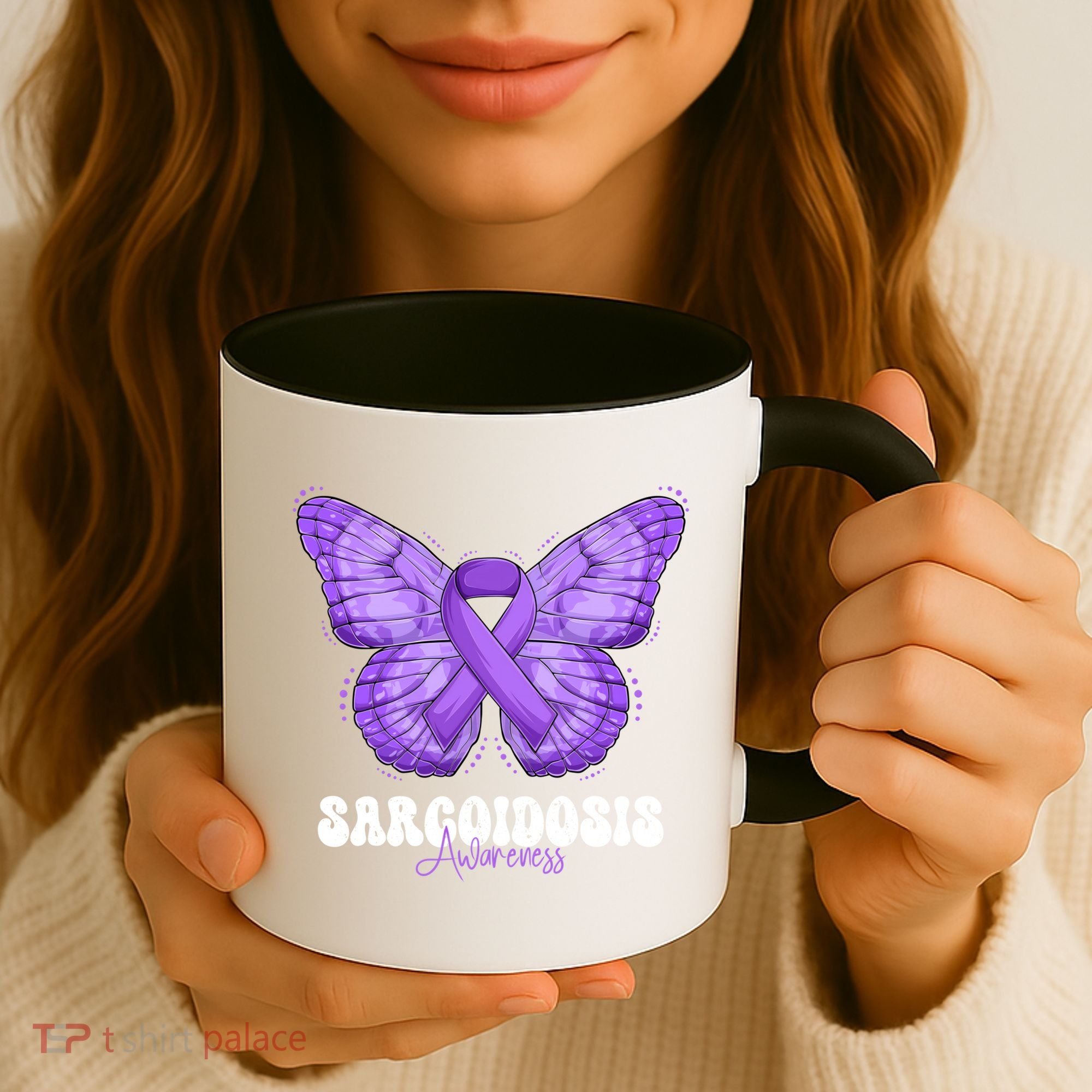 Sarcoidosis Awareness Month Purple Ribbon Butterfly Cool Gift Coffee Mug