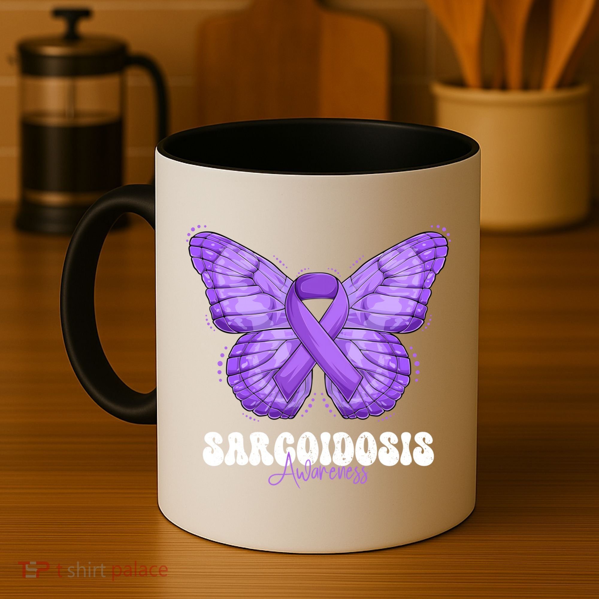 Sarcoidosis Awareness Month Purple Ribbon Butterfly Cool Gift Coffee Mug